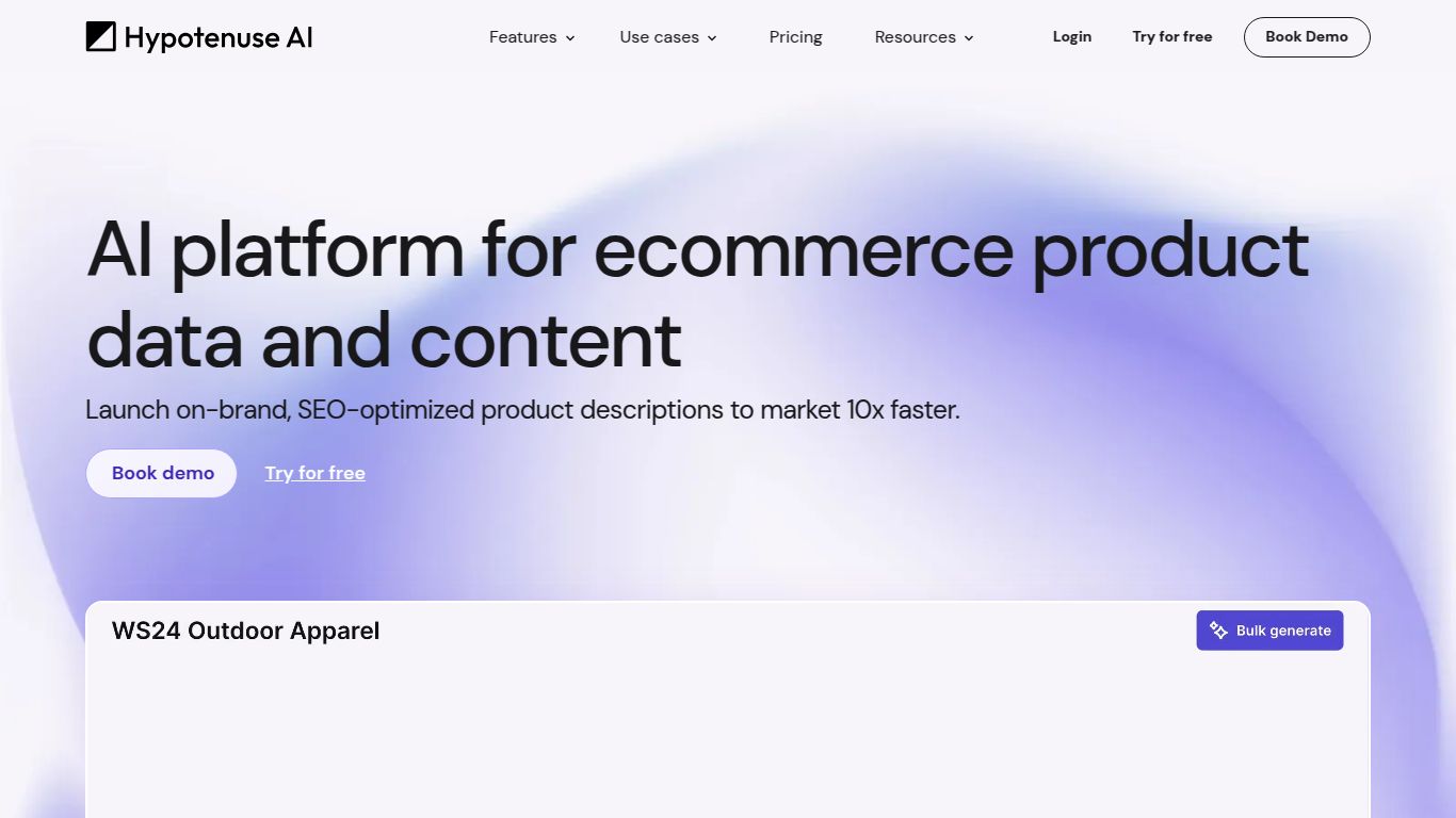 Hypotenuse — AI Article & Ecommerce Writer