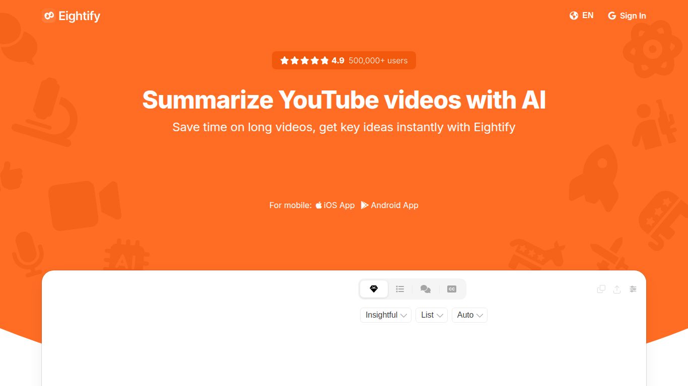 Eightify — YouTube Summaries