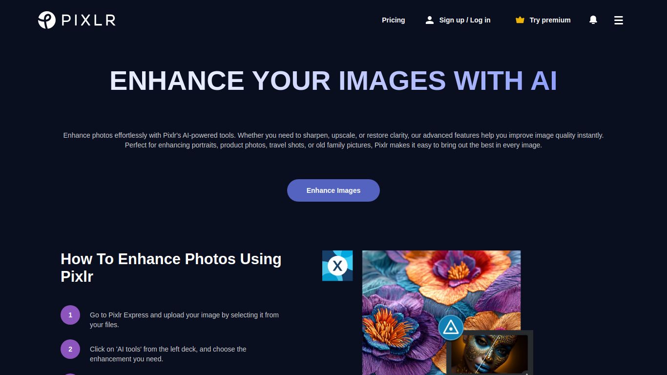 Pixlr — Enhance & Upscale
