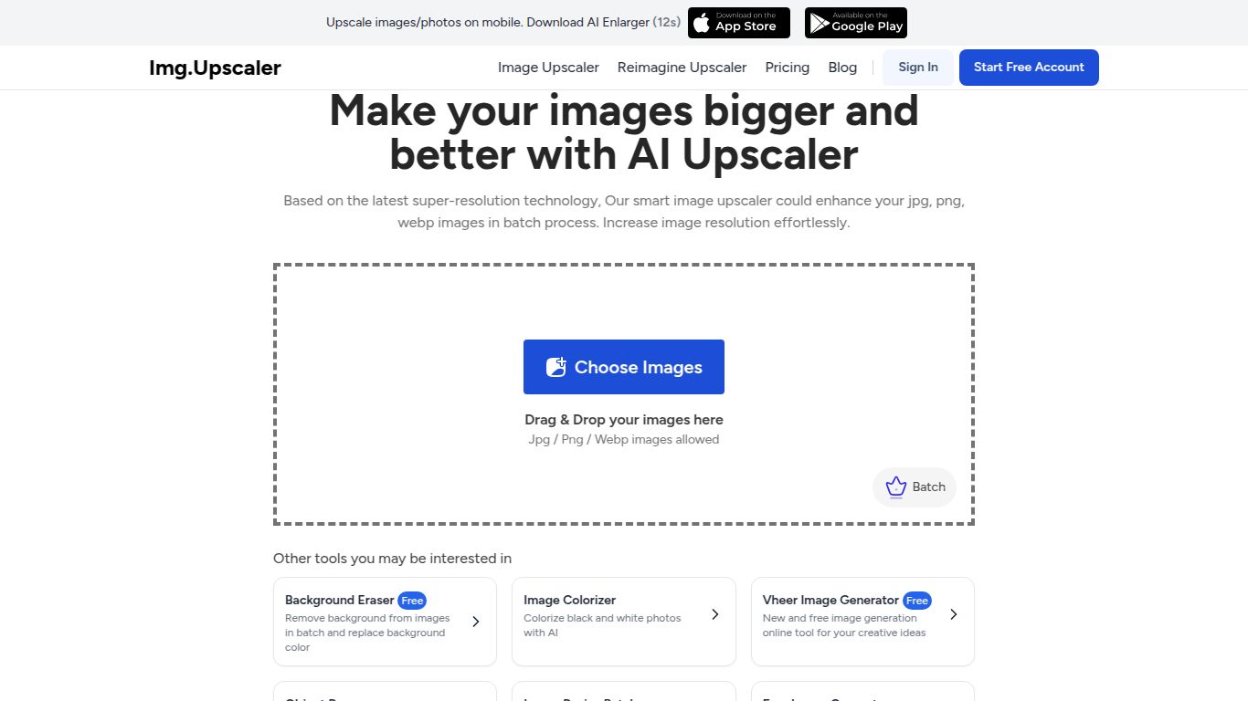 ImgUpscaler — AI Image Upscaler