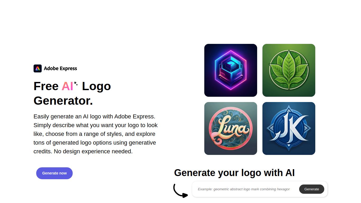 Adobe Express — Free AI Logo Generator