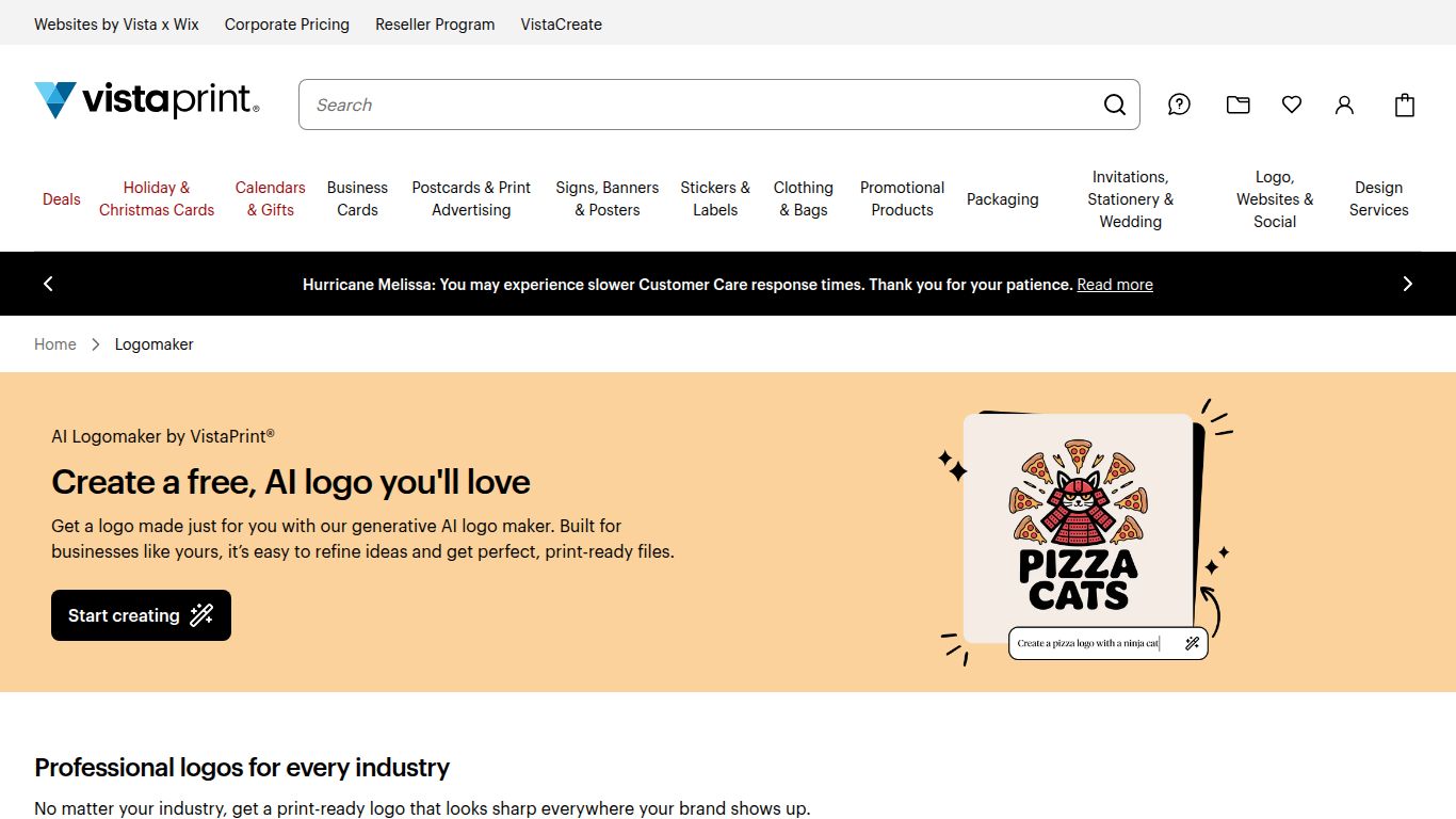 VistaPrint — AI Logomaker