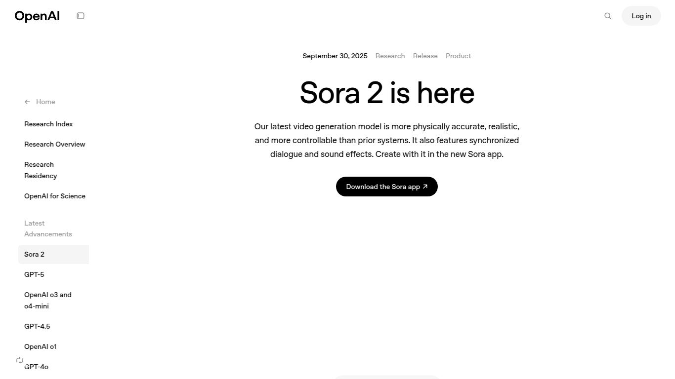 OpenAI Sora 2 — Text/Image-to-Video