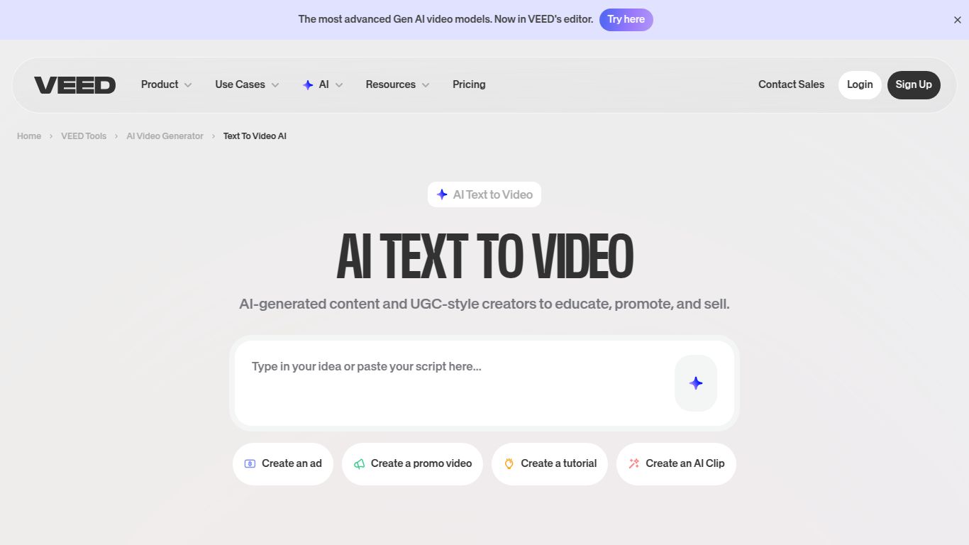 VEED — Text-to-Video Generator
