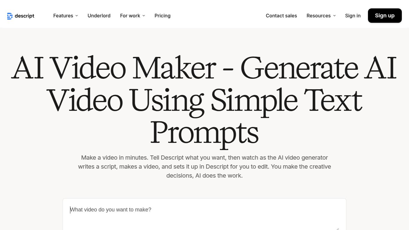 Descript — AI Script-to-Video