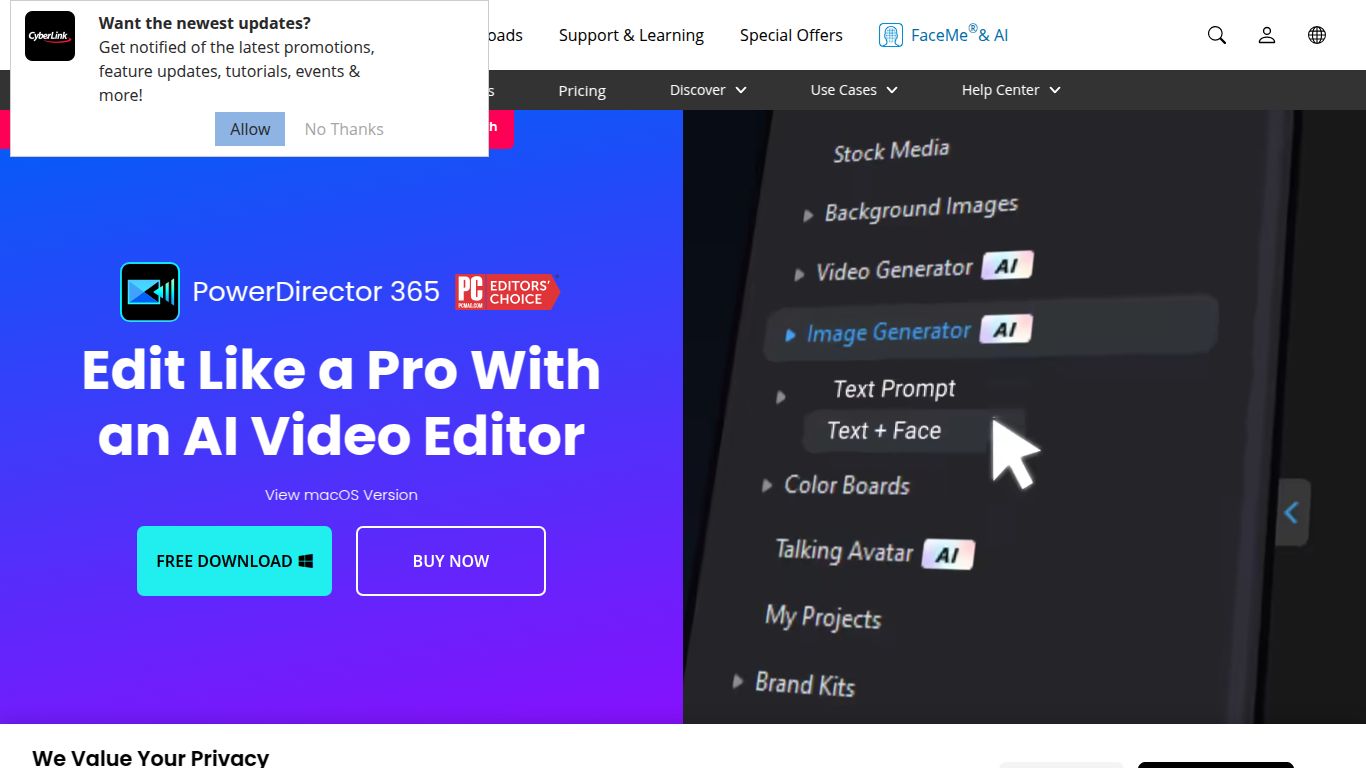 CyberLink PowerDirector — AI Tools
