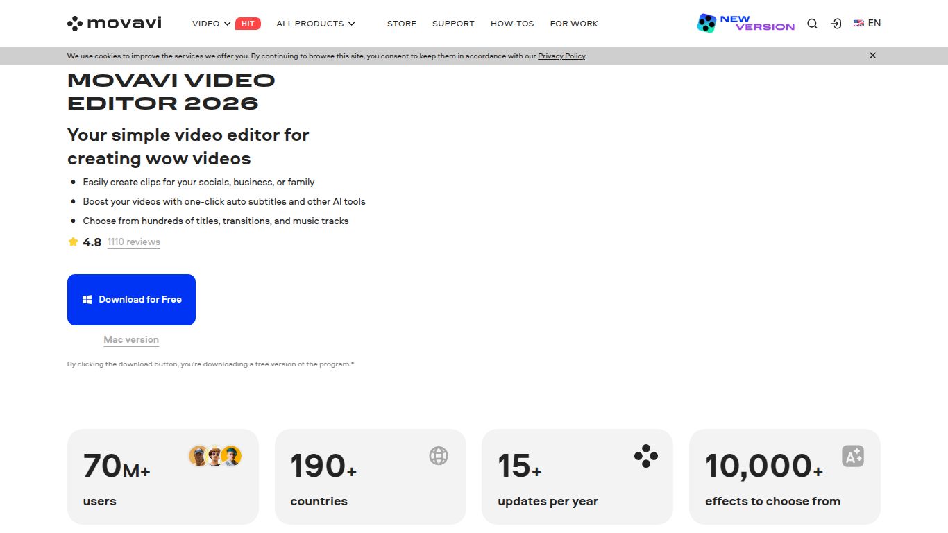 Movavi Video Editor — AI Enhance