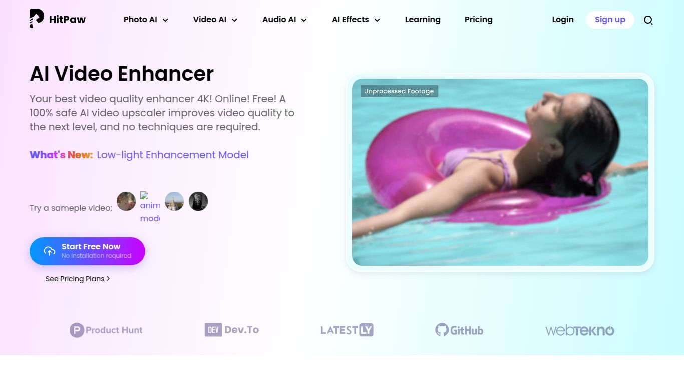 HitPaw Video Enhancer — Online/Desktop