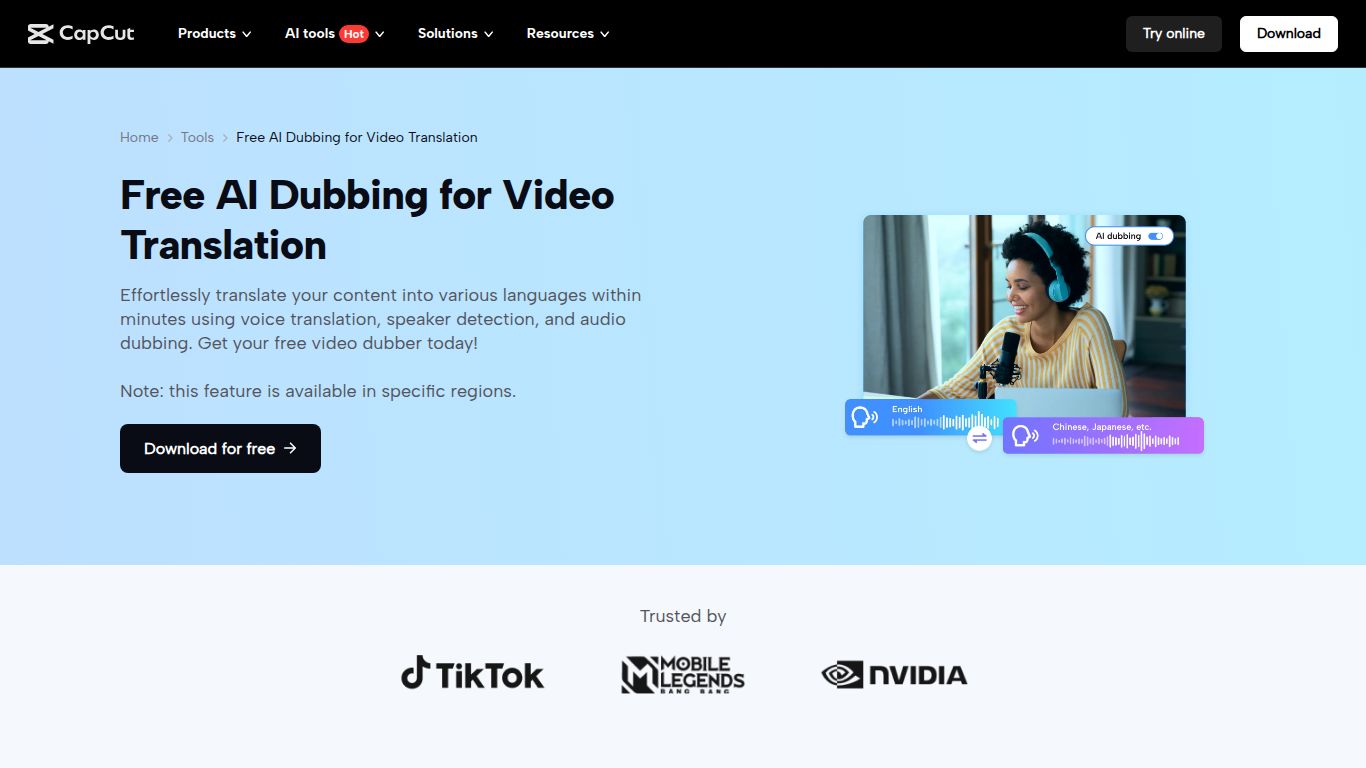 CapCut — AI Dubbing & Auto-Captions