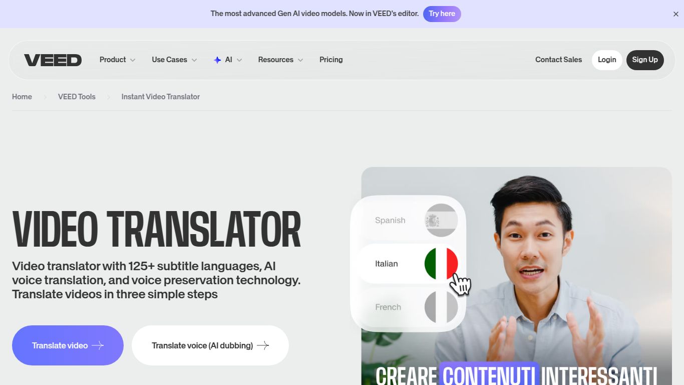 VEED — Video Translator & Dubbing