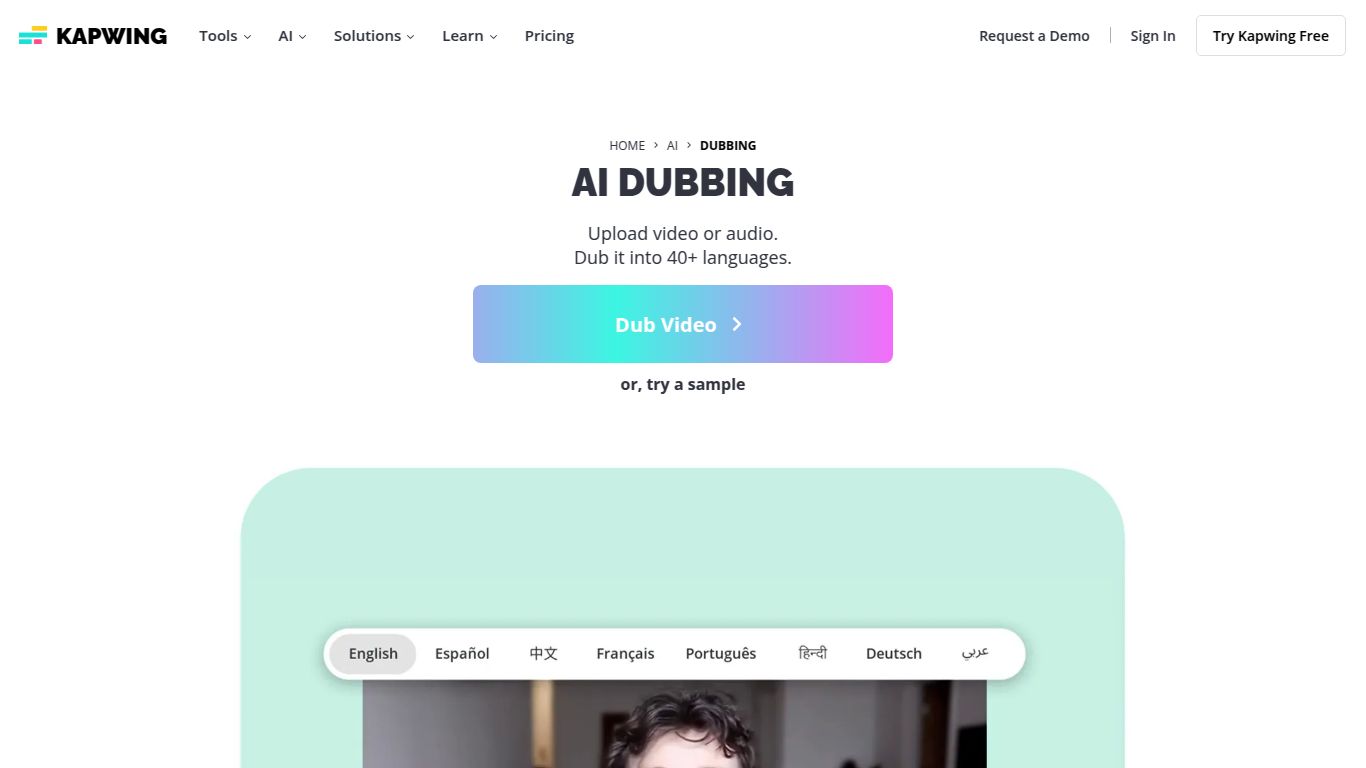 Kapwing — AI Dubbing & Subtitles