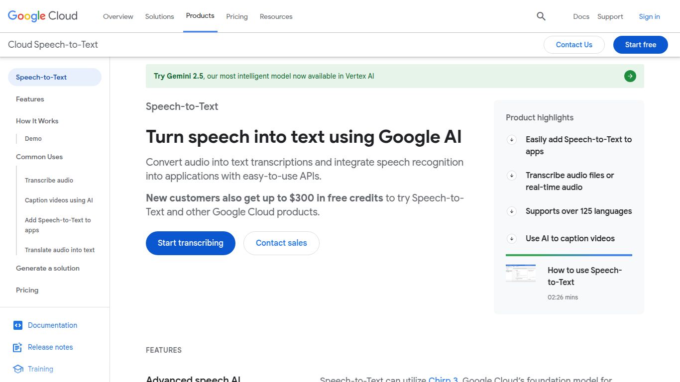 Google Cloud Speech-to-Text