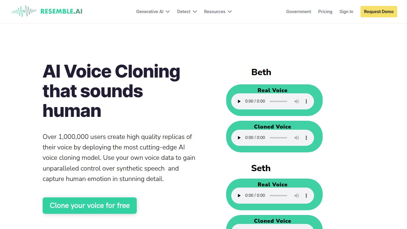 Resemble AI — Custom & Rapid Voice Cloning