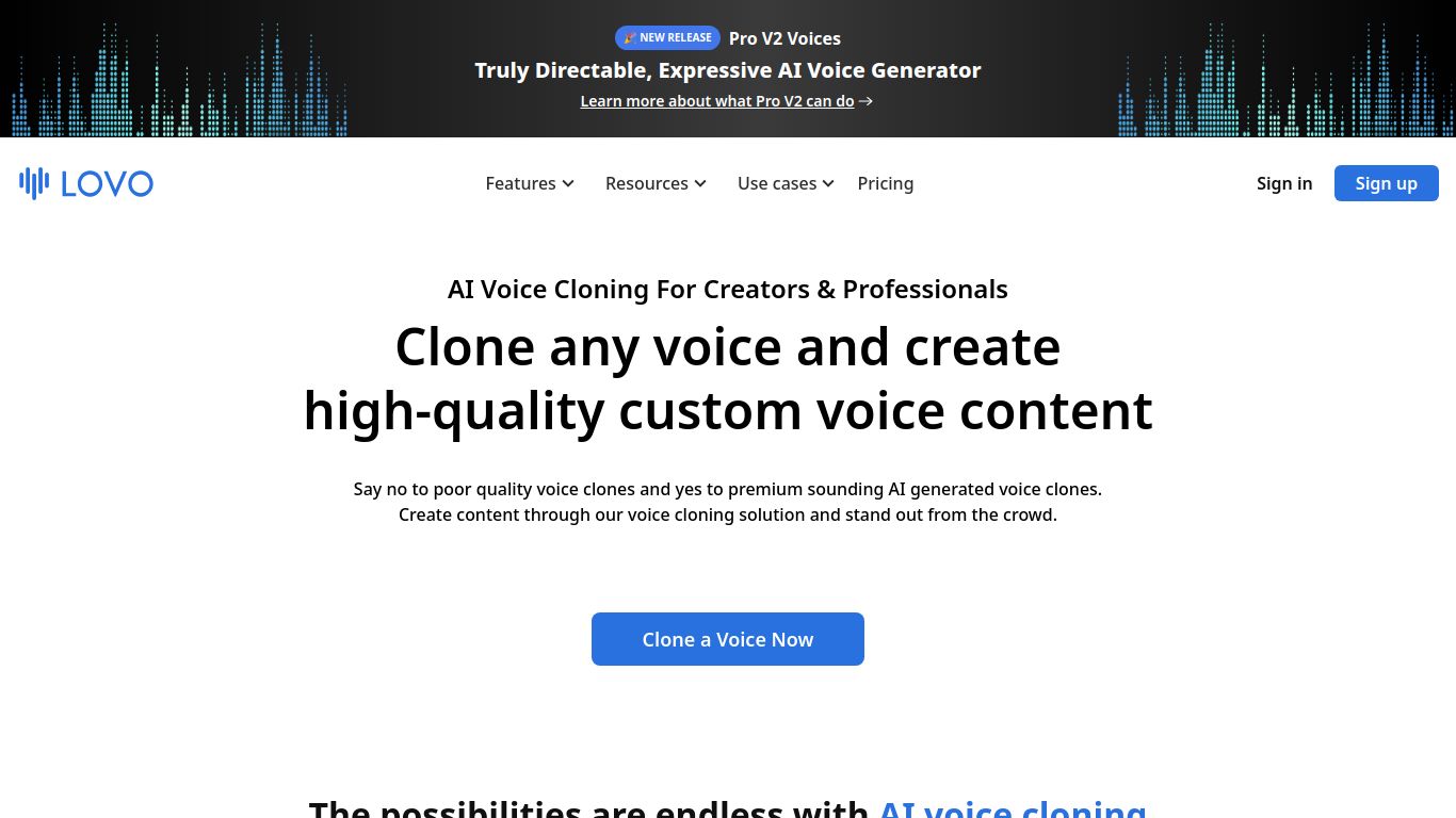 LOVO AI (Genny) — Custom Voice