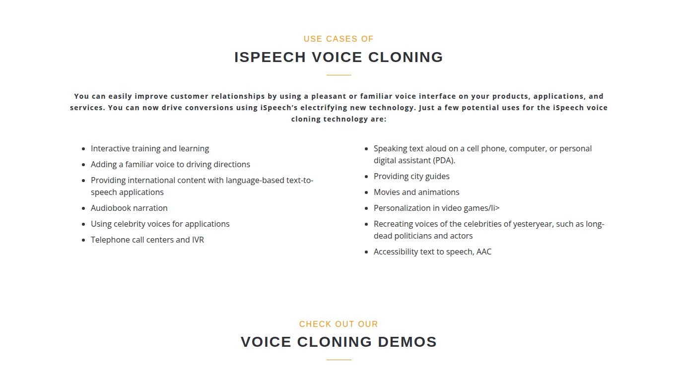 iSpeech — Voice Cloning for Apps