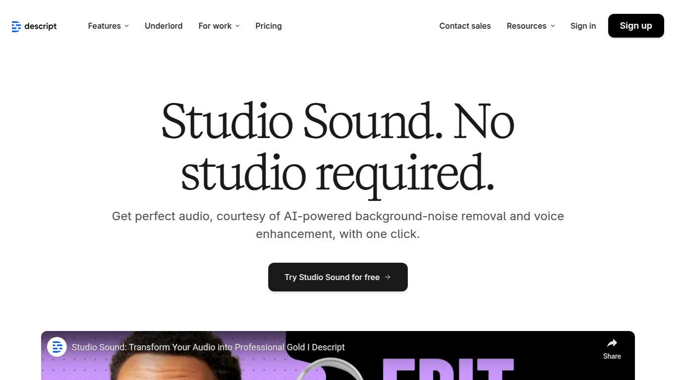 Descript — Studio Sound