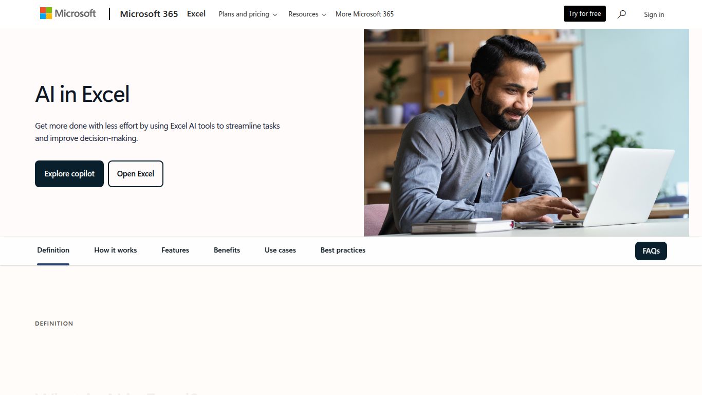 Microsoft Excel — AI in Excel (Copilot)