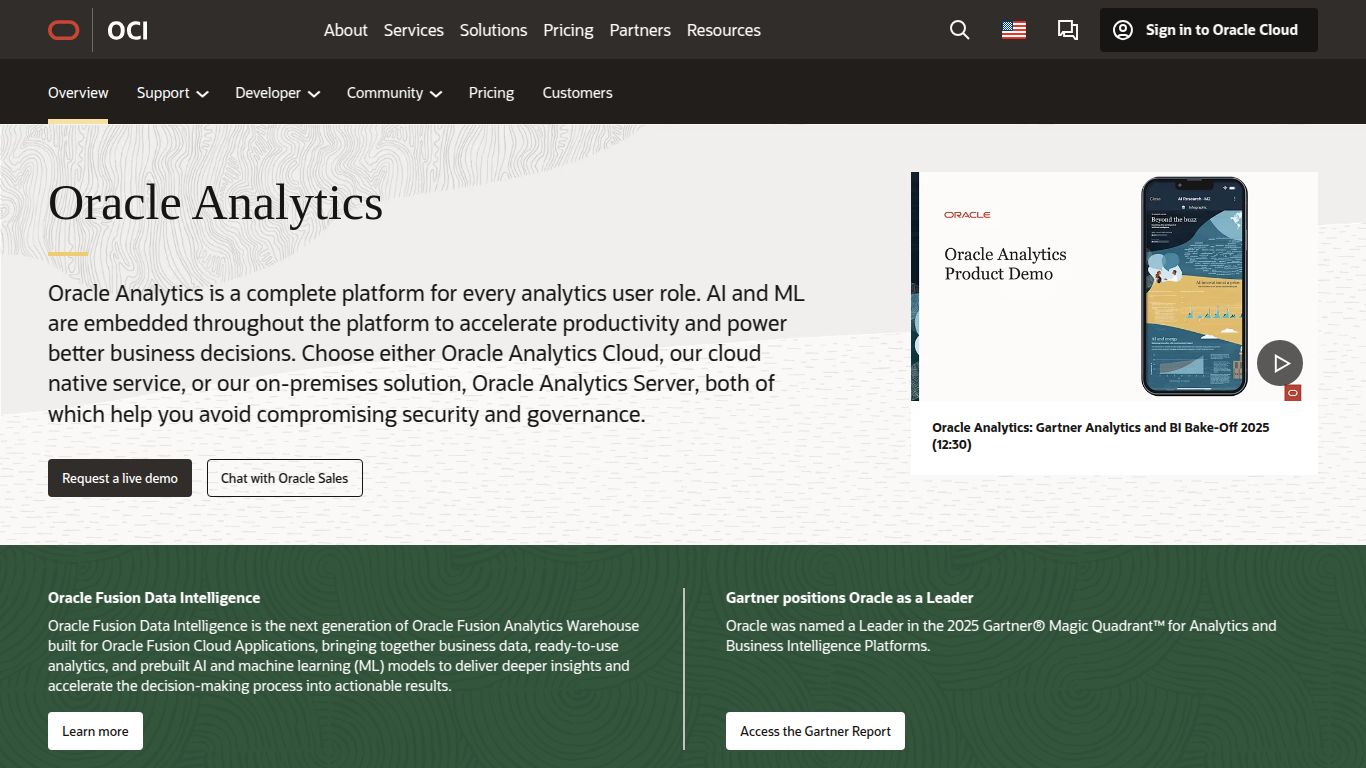 Oracle Analytics Cloud — AI Assistant