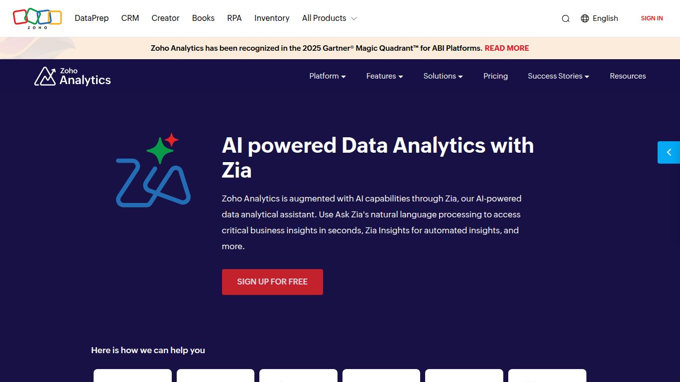 Zoho Analytics — Ask Zia