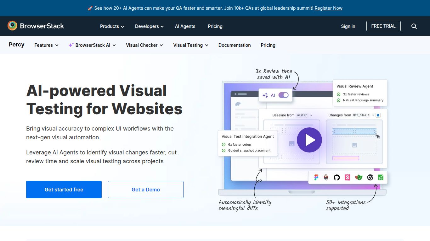 BrowserStack Percy — Visual AI Testing
