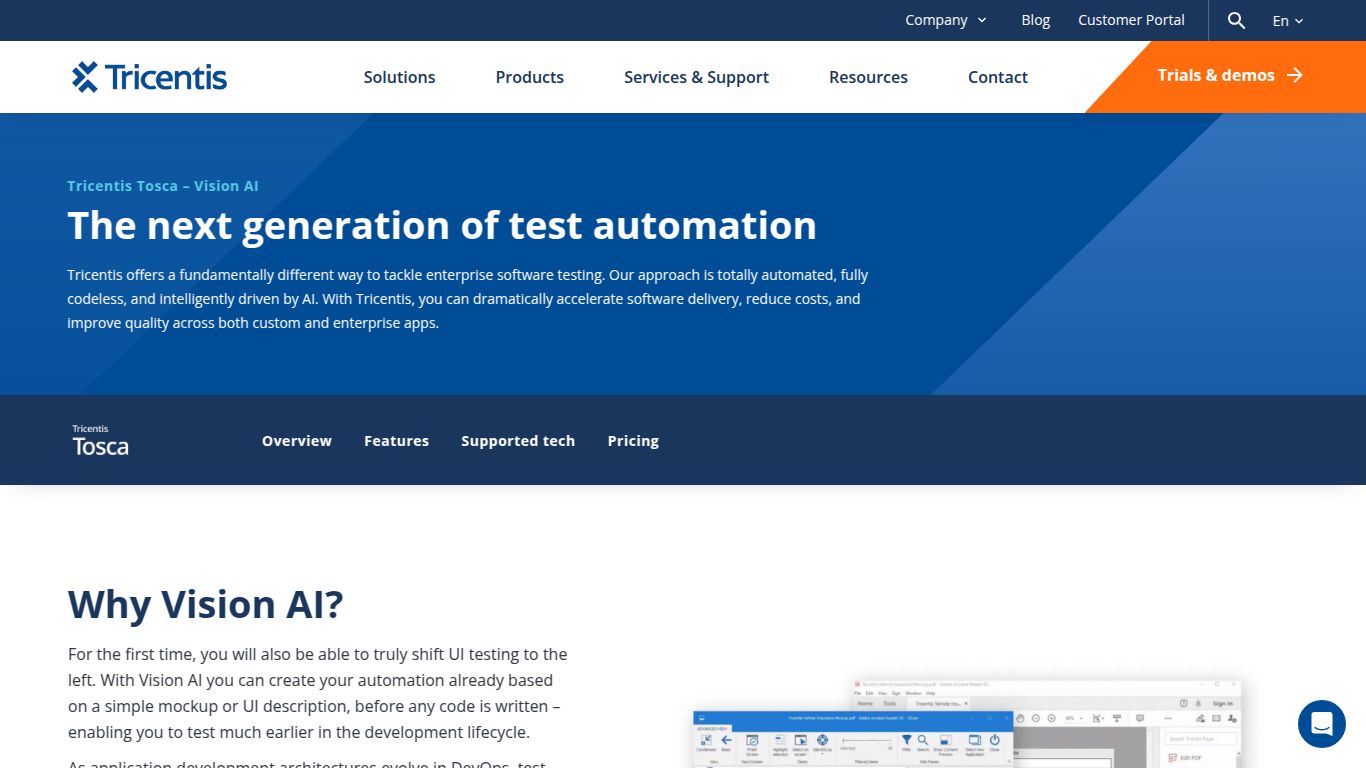 Tricentis Tosca — Vision AI
