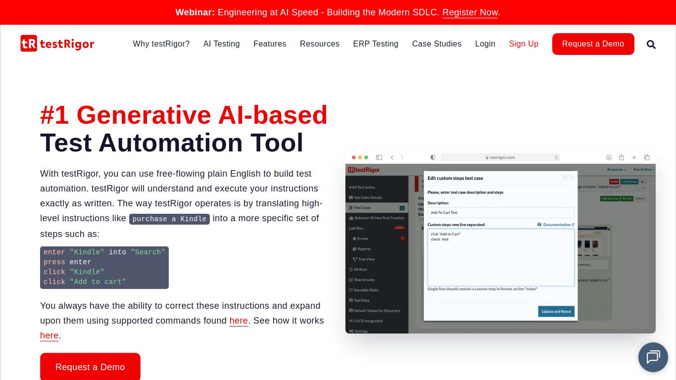 testRigor — Plain-English Tests