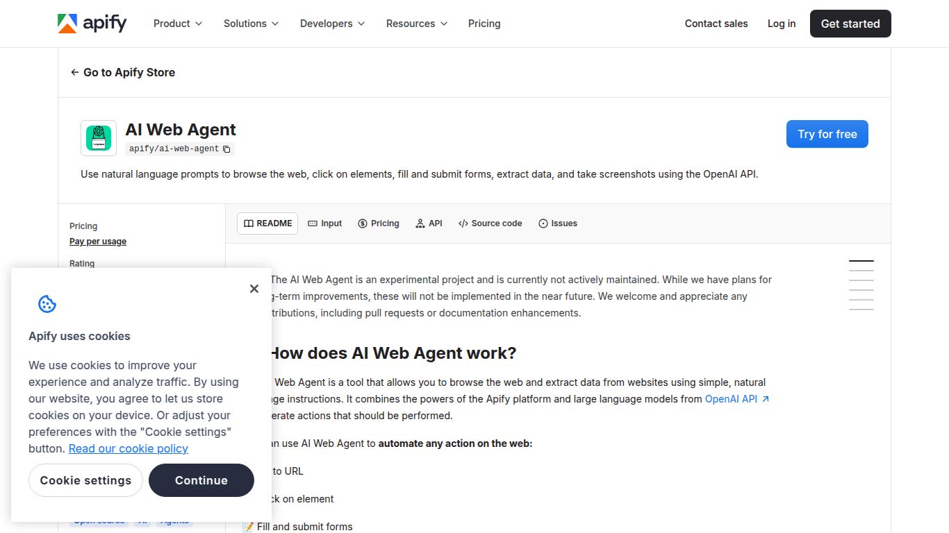 Apify — AI Web Agent