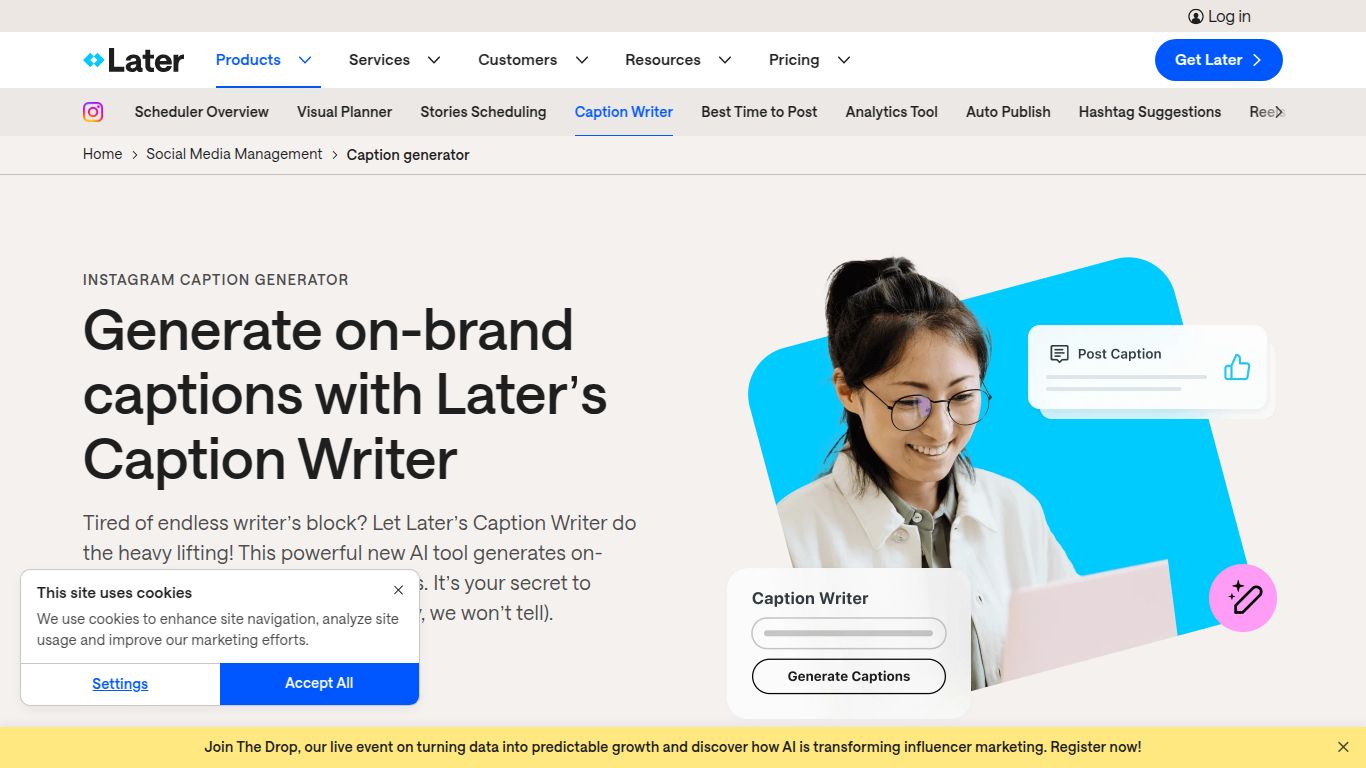 Later – AI Caption Writer