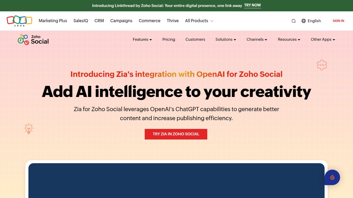 Zoho Social – Zia (OpenAI Integration)