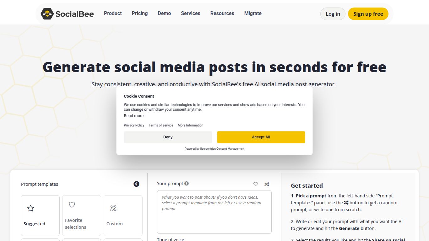 SocialBee – AI Post Generator