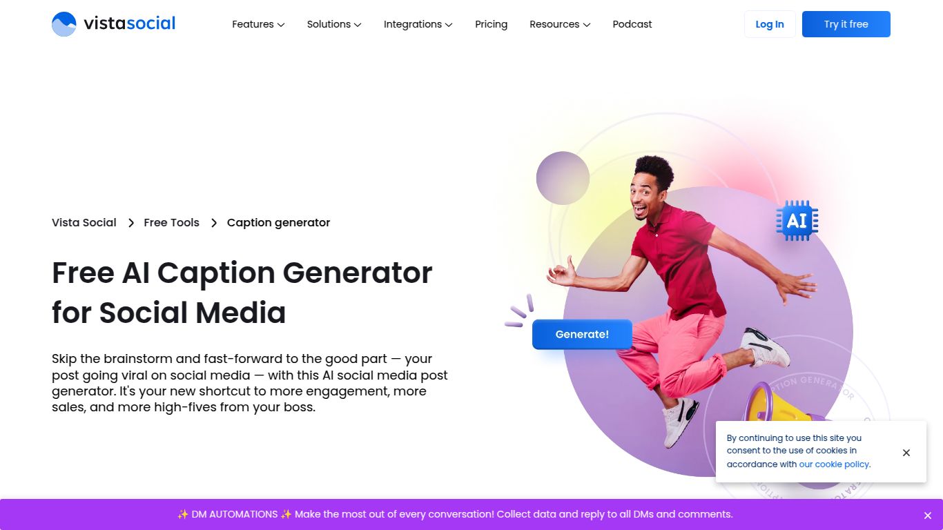Vista Social – AI Caption Generator