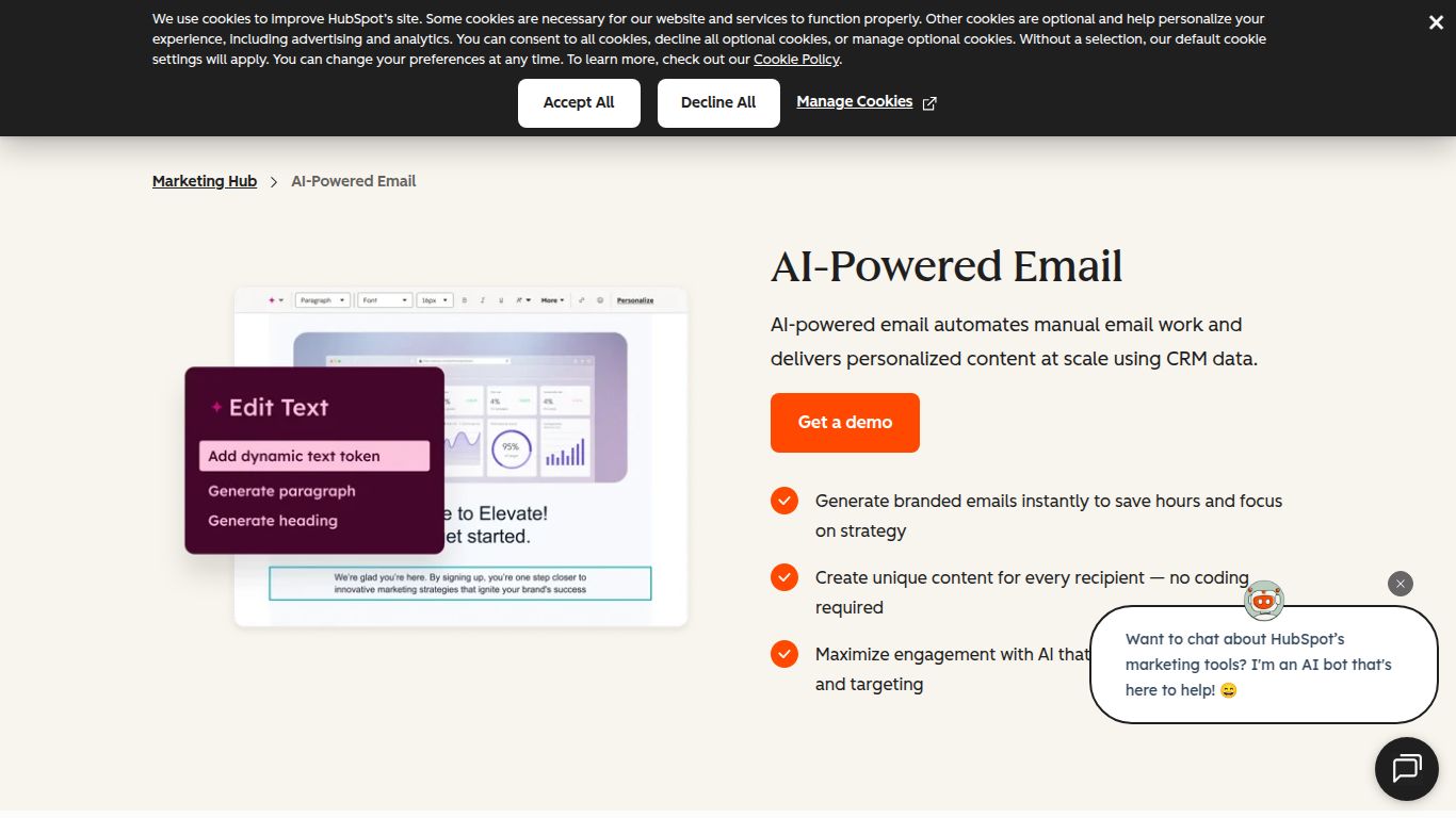 HubSpot Marketing Hub — AI Email