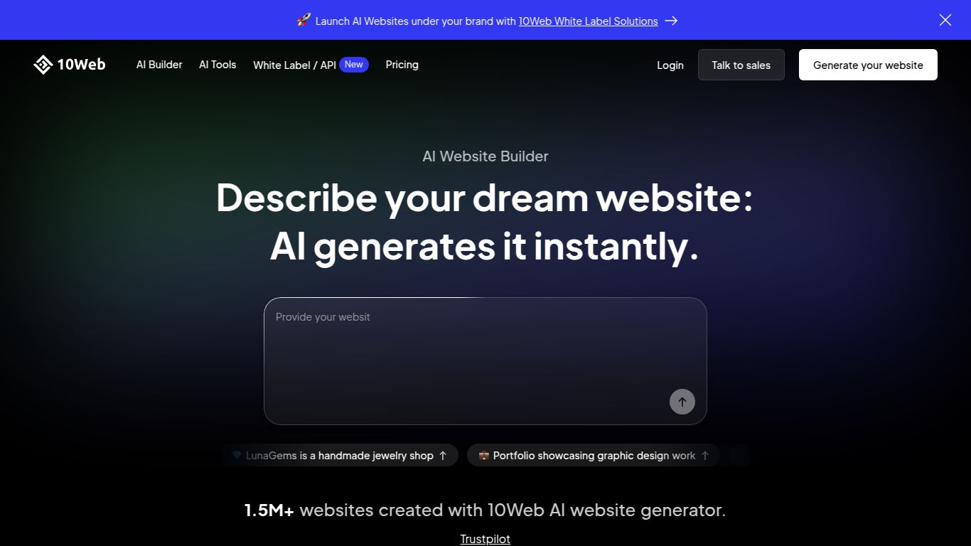 10Web — AI Website Builder (WordPress)