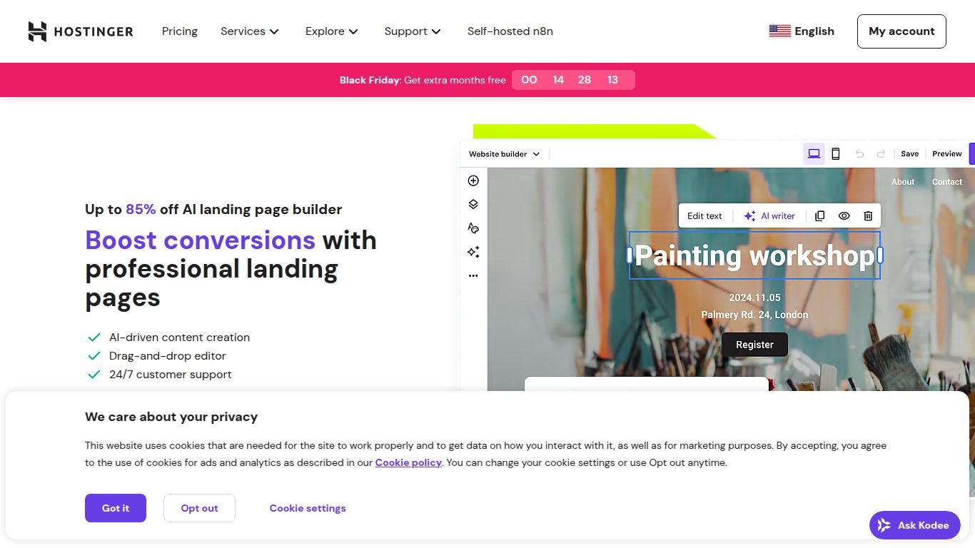 Hostinger — AI Landing Page Builder