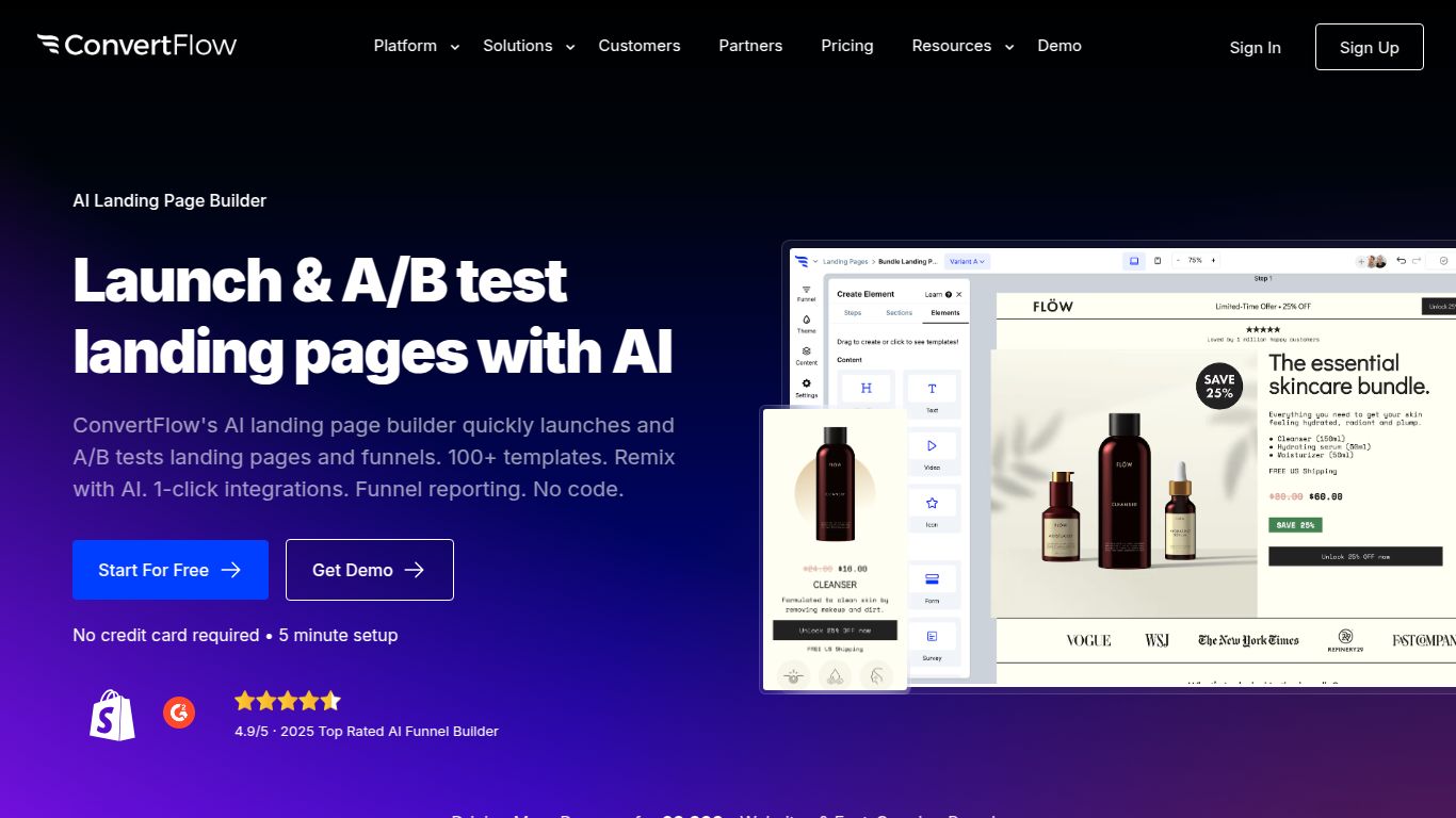 ConvertFlow — AI Landing Page Builder