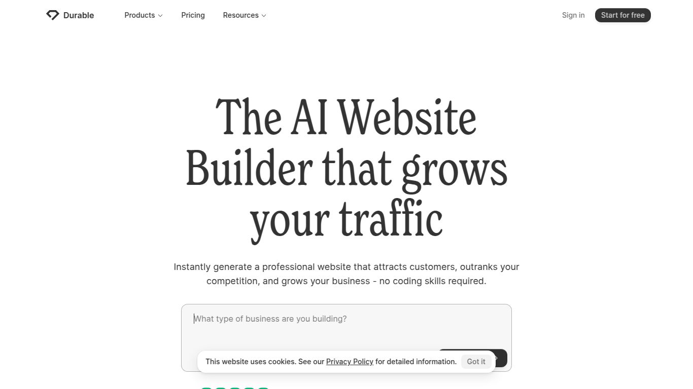Durable — AI Website & Landing Pages