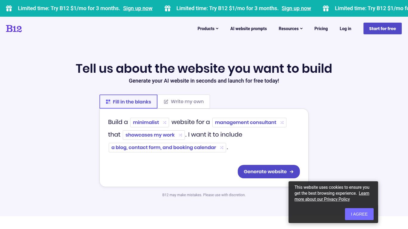 B12 — AI Website Builder
