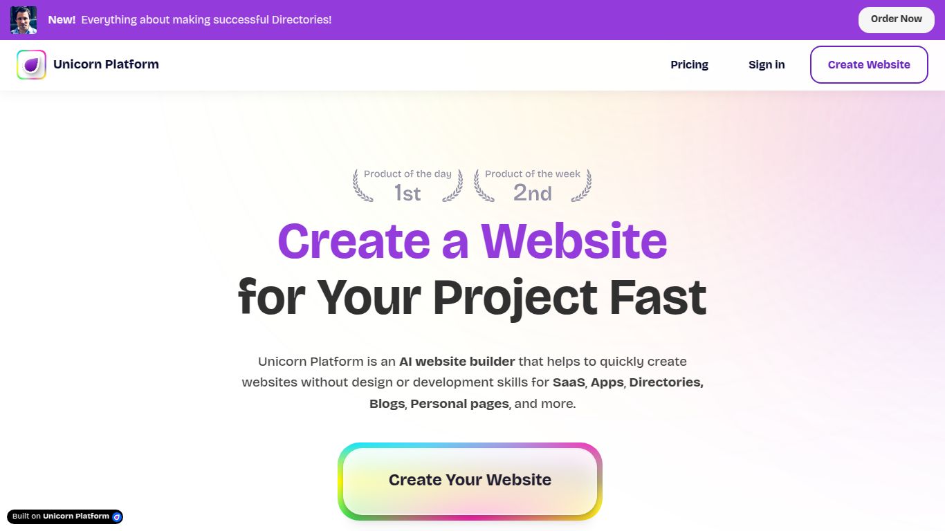 Unicorn Platform — AI Landing Pages