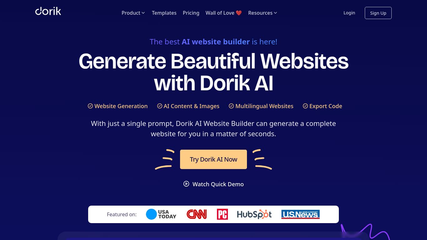Dorik — AI Website Builder