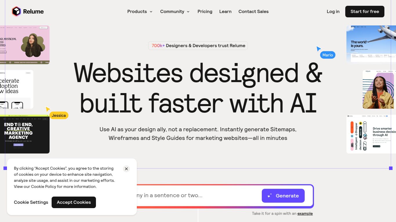 Relume — AI Site Builder (Sitemaps & Wireframes)