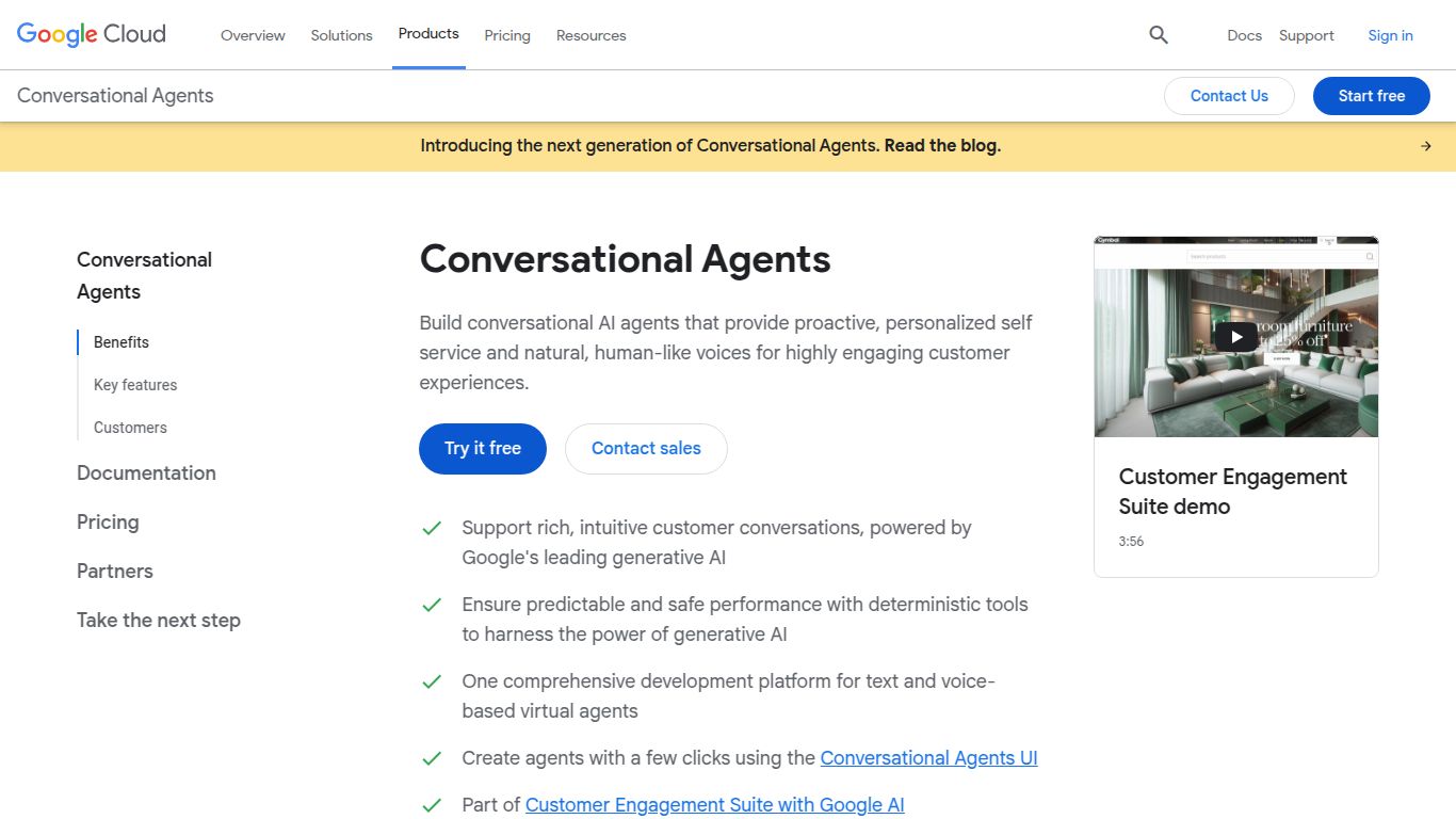 Google Dialogflow CX — Conversational Agents