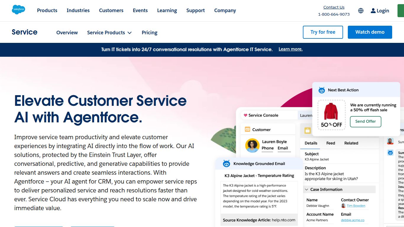 Salesforce — Einstein Service Agent (Service Cloud)