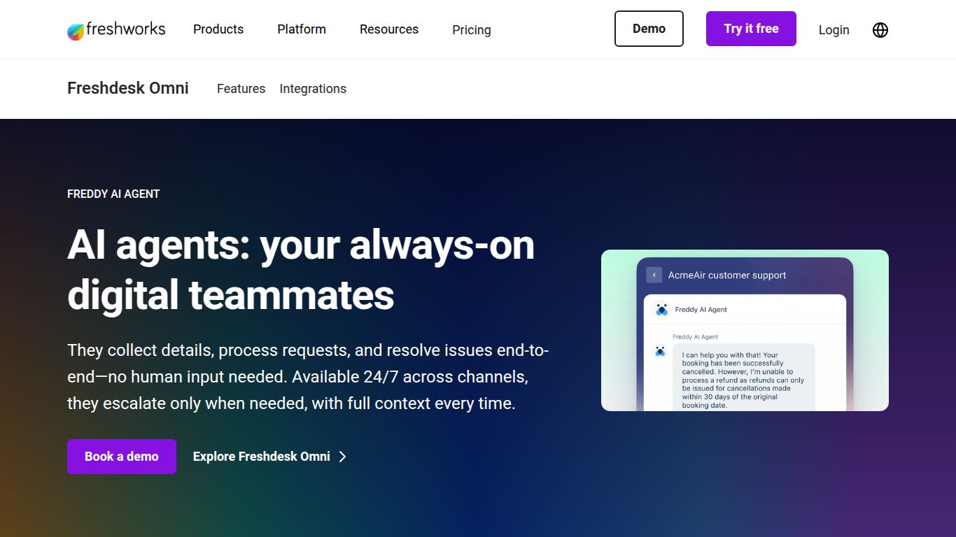 Freshdesk — Freddy AI Agent