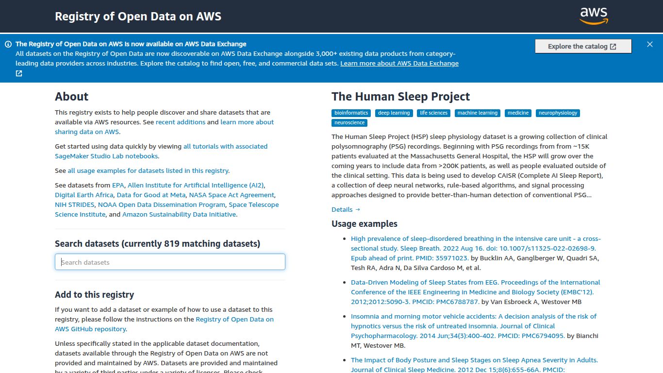Registry of Open Data on AWS