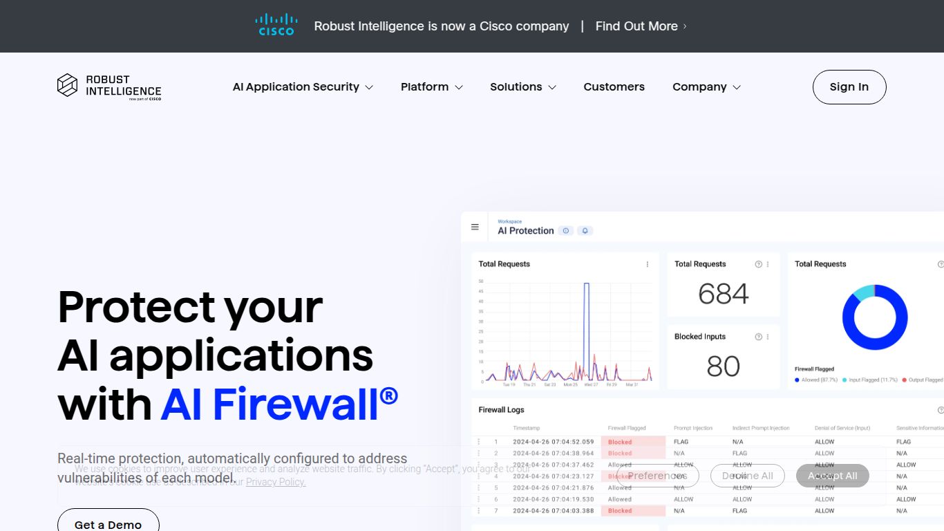 Robust Intelligence AI Firewall