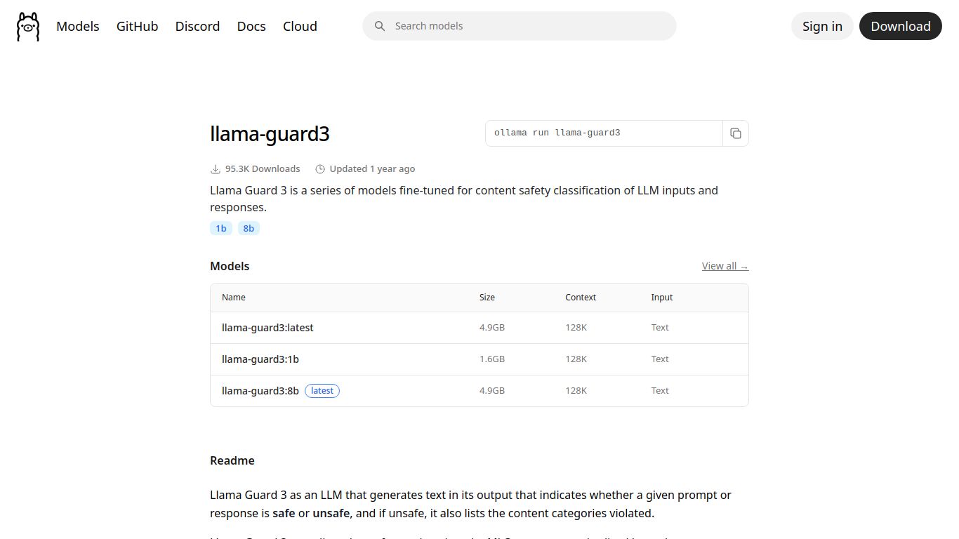 Ollama + Llama Guard 3 (local)
