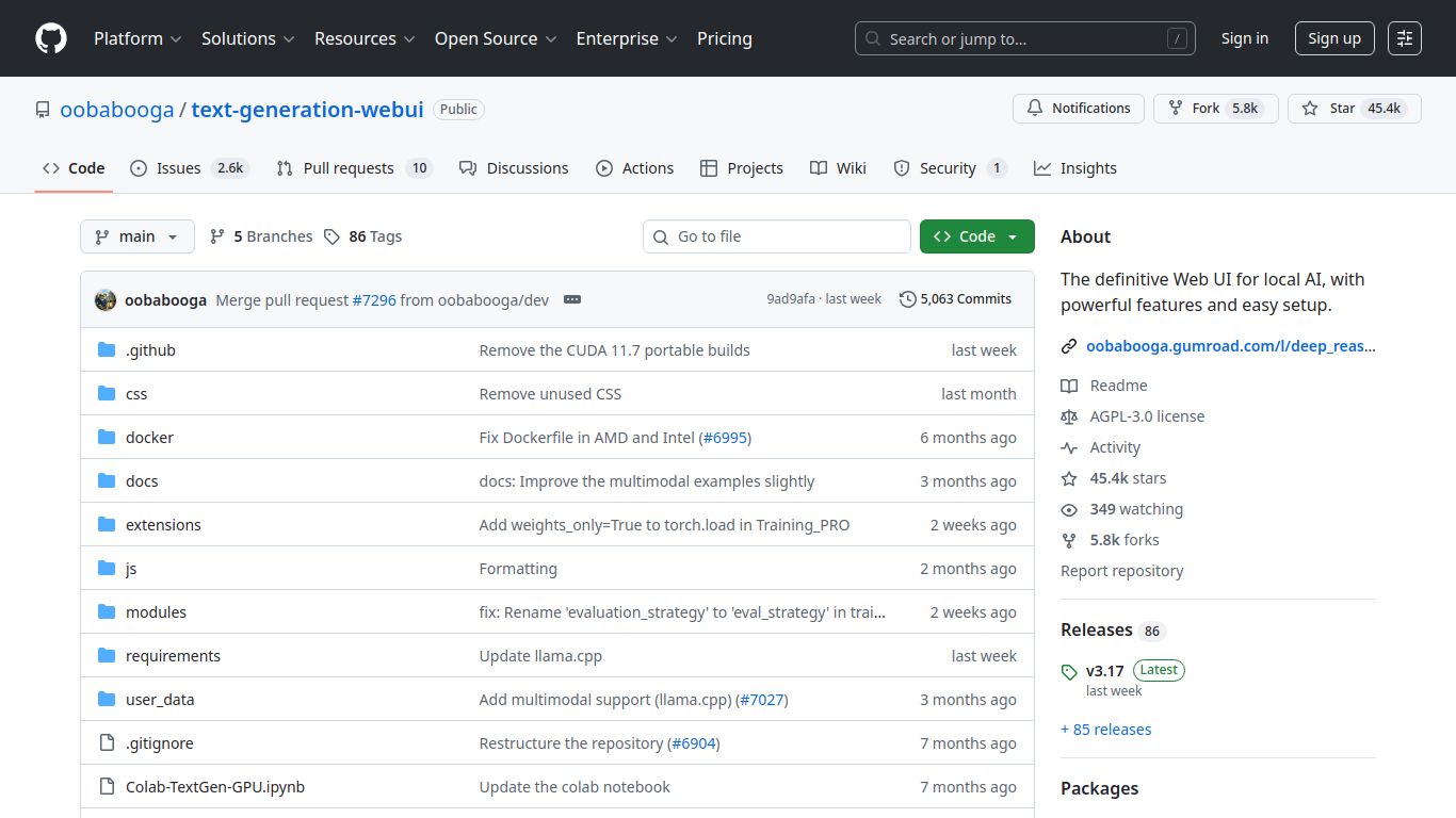 Text Generation WebUI (oobabooga)