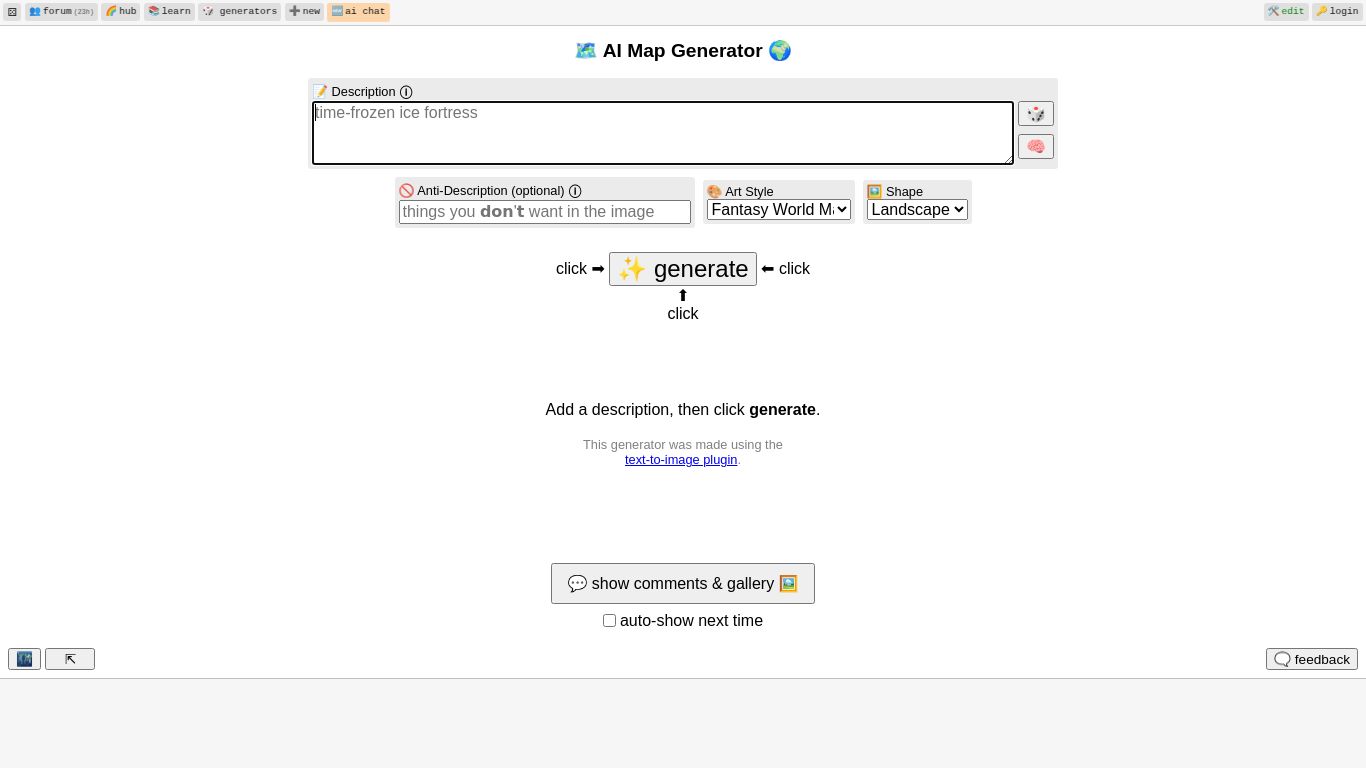 Perchance — AI Map Generator