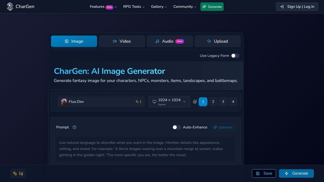 CharGen — AI Battlemaps & RPG Tools
